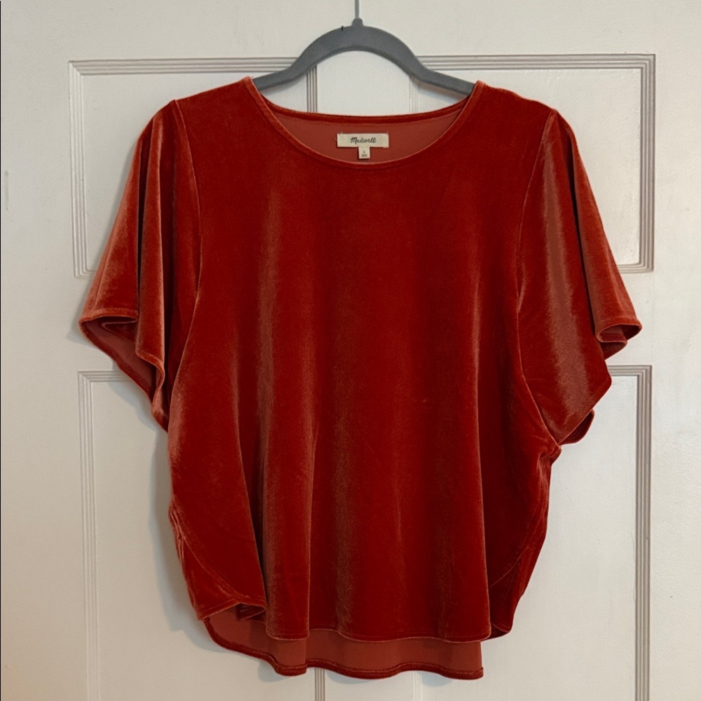 Women's Velvet Dolman sleeve Top in Rust by Madewell